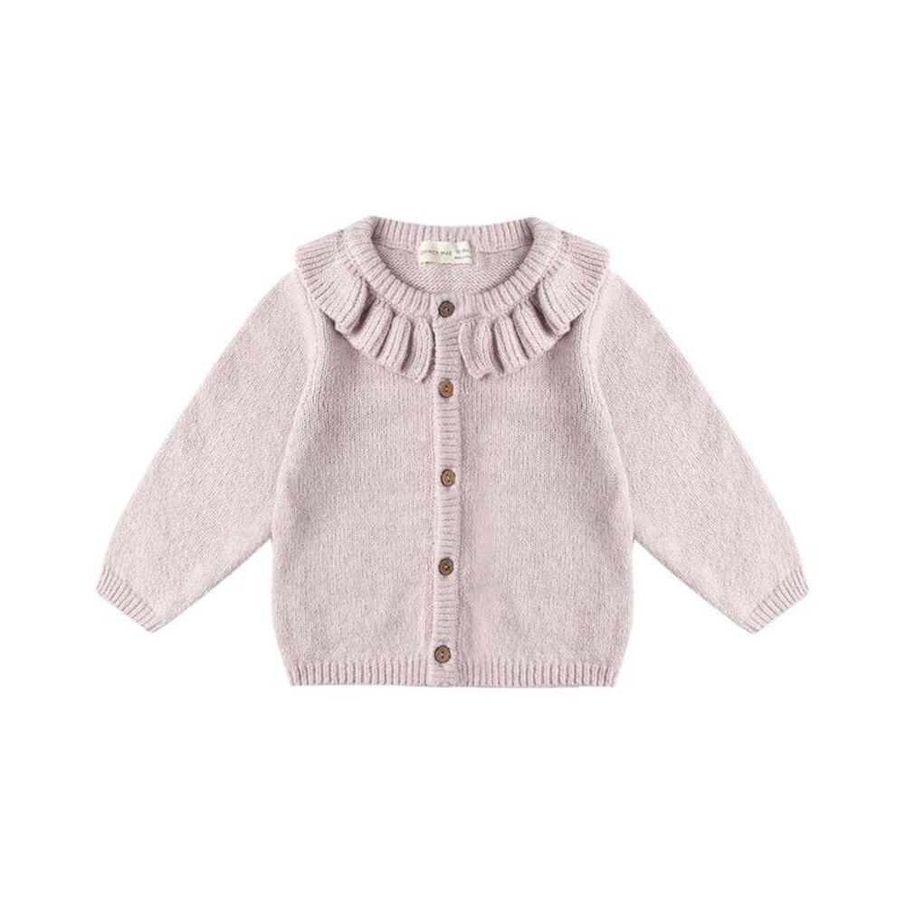 Quincy Mae Ruffle Collar Cardigan, Purple